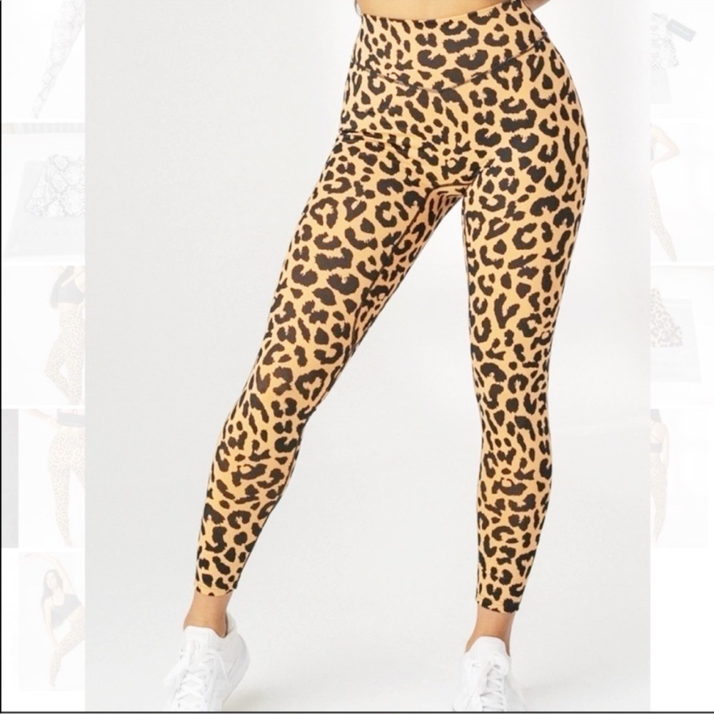 Balance Athletica Vitality Cheetah Print Kingdom Athletic Workout Leggings Med - Picture 3 of 4